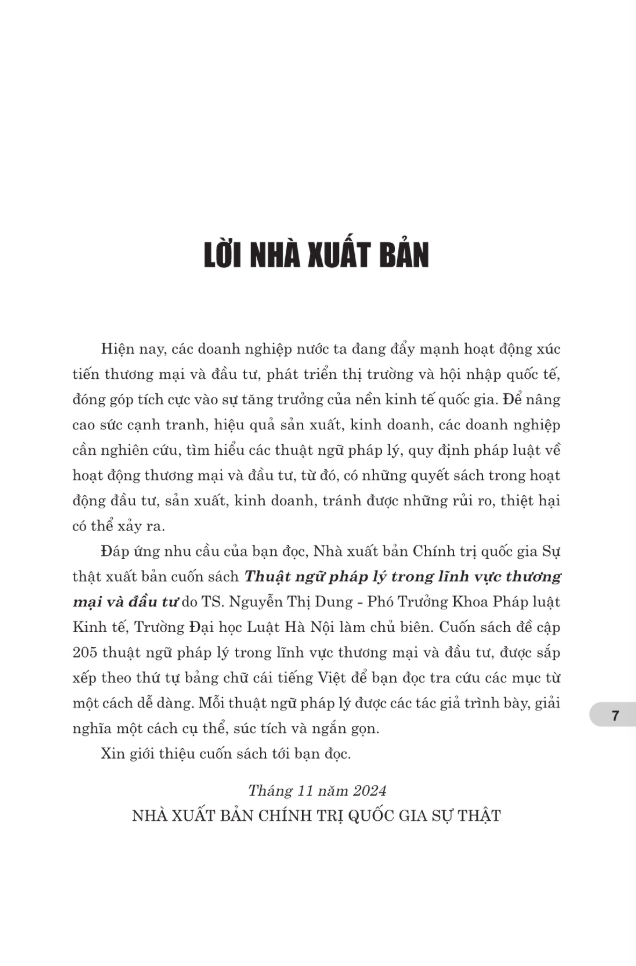 thuật ngữ pháp lý trong lĩnh vực thương mại và đầu tư
