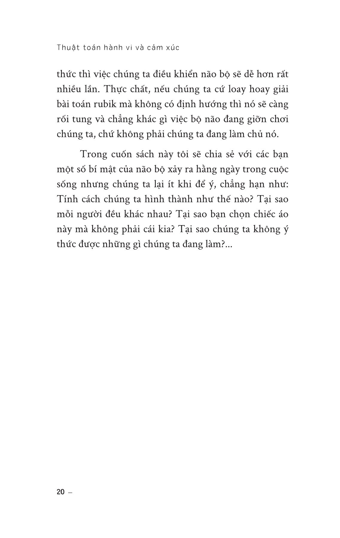 thuật toán hành vi và cảm xúc