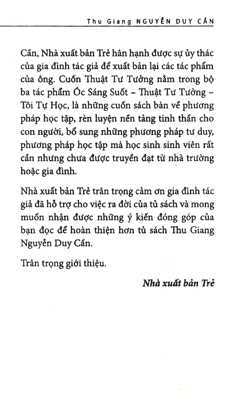 thuật tư tưởng (tái bản 2021)
