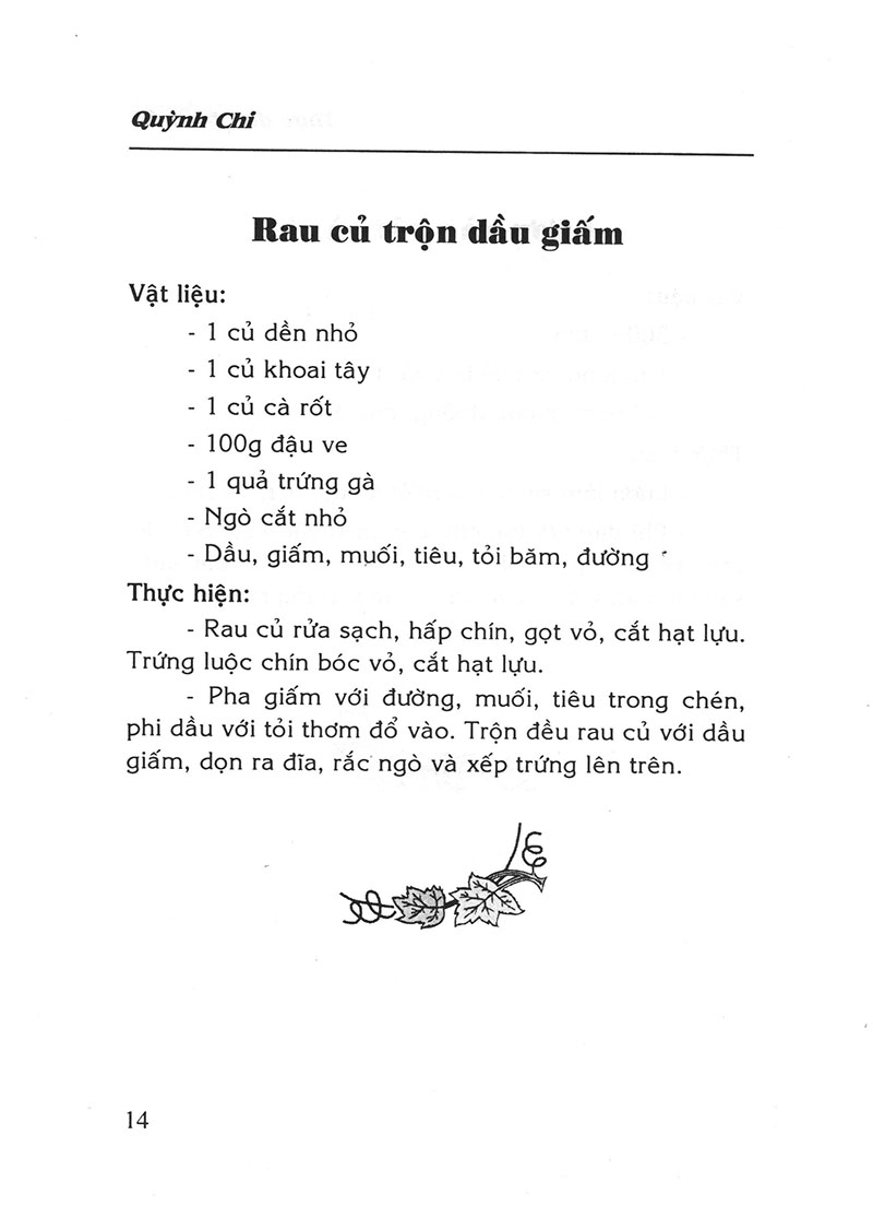 thực đơn ba món