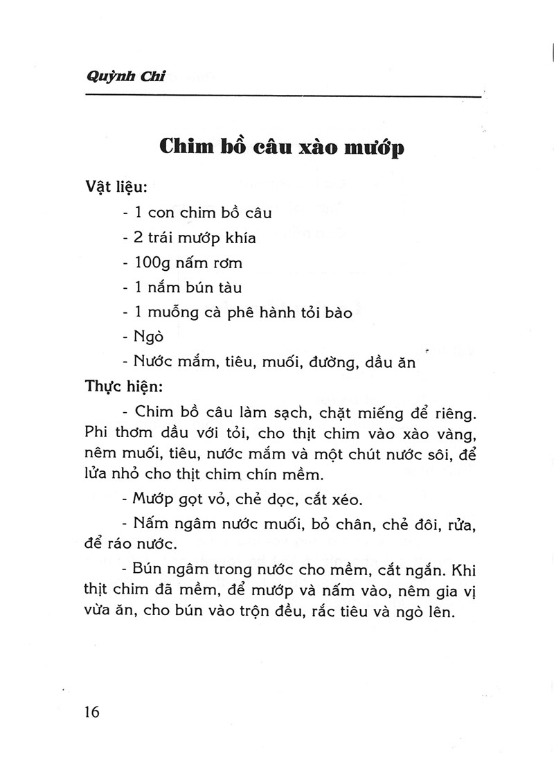 thực đơn ba món