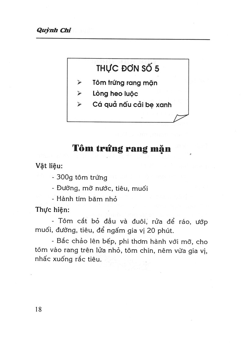 thực đơn ba món