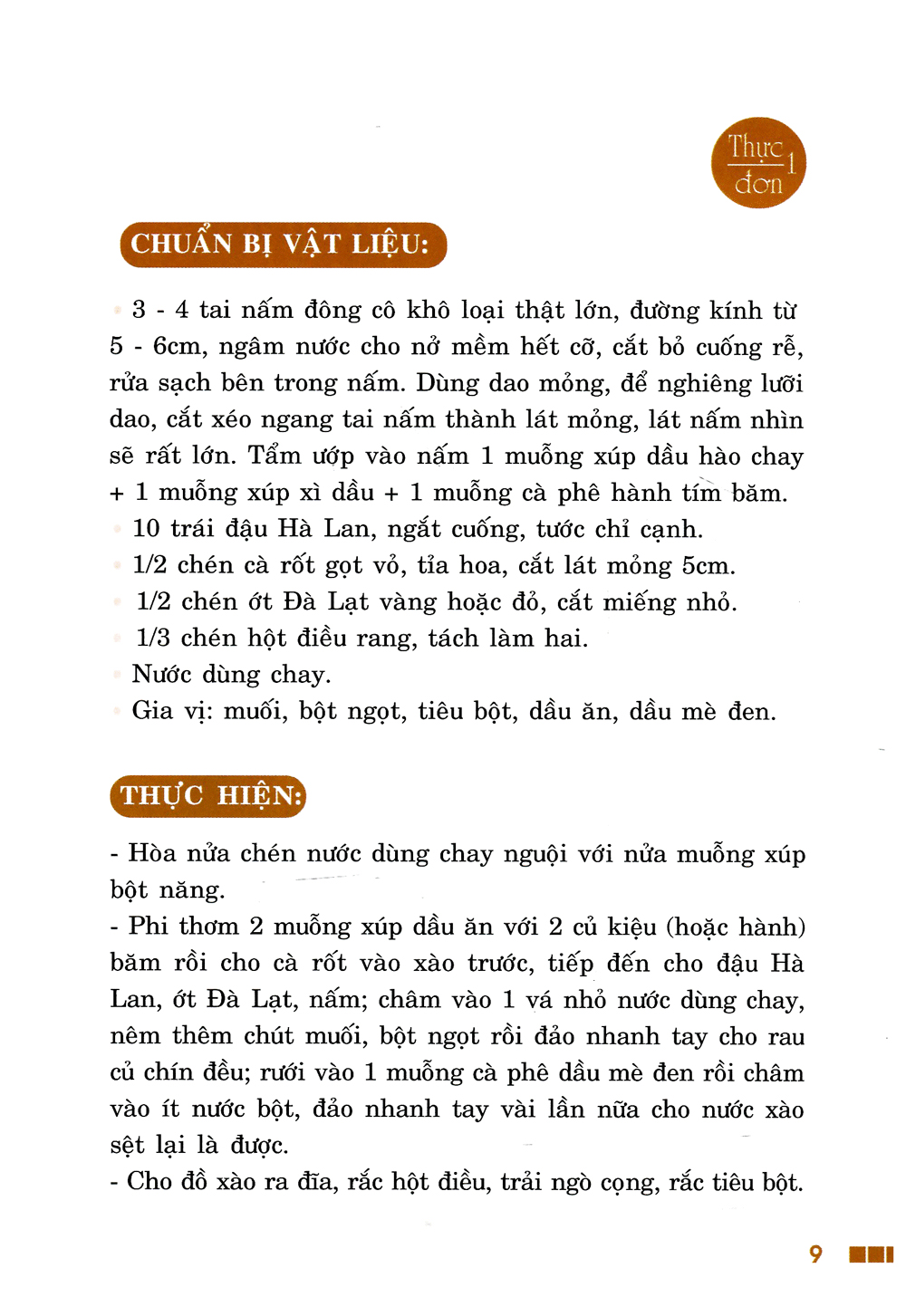 thực đơn cơm chay 3 món