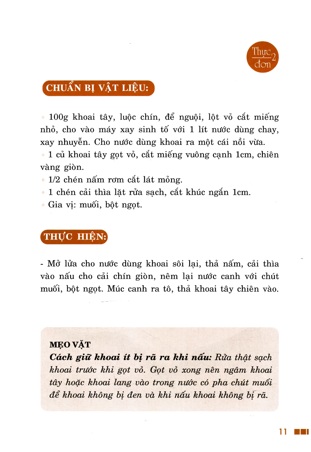 thực đơn cơm chay 3 món