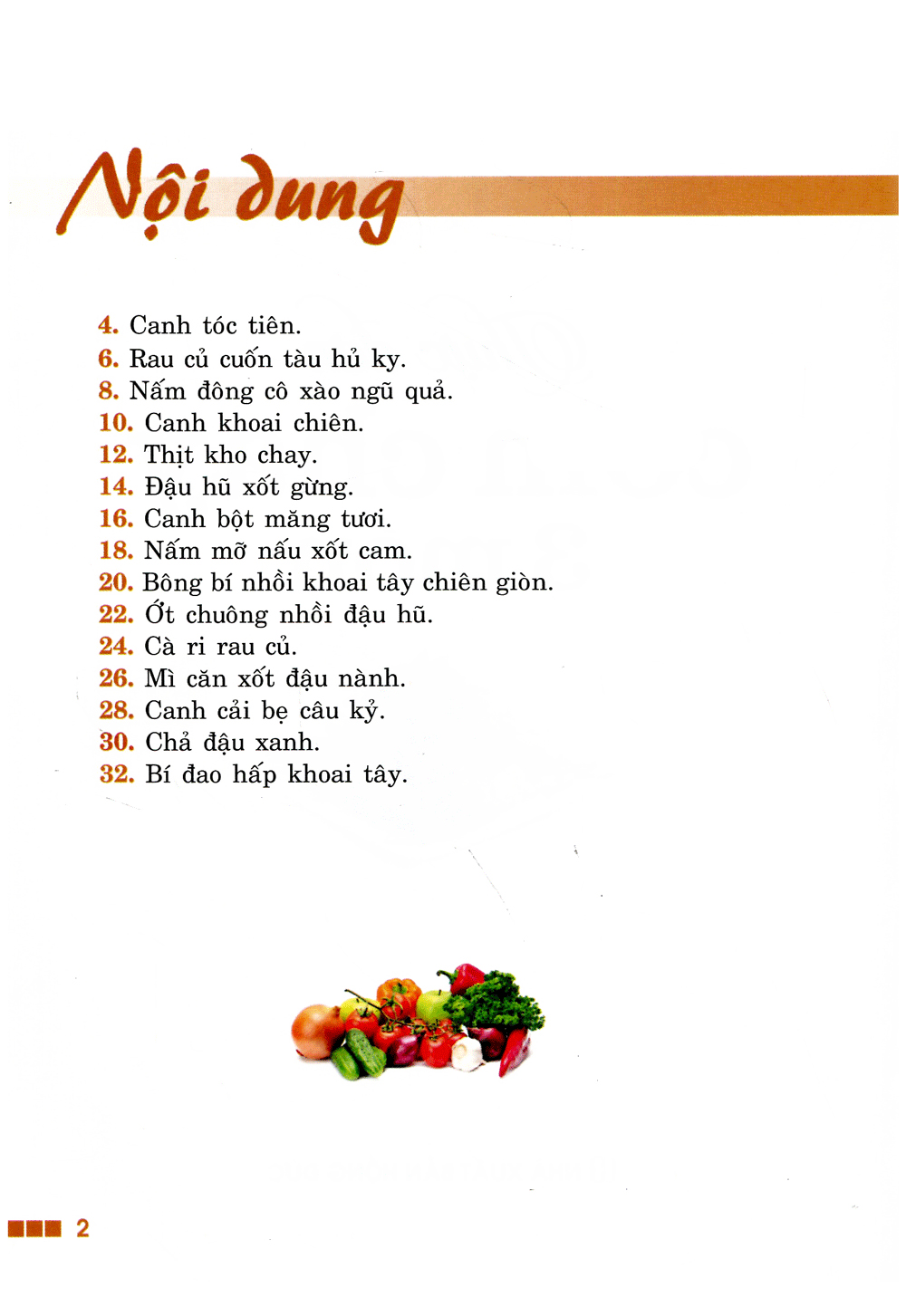 thực đơn cơm chay 3 món