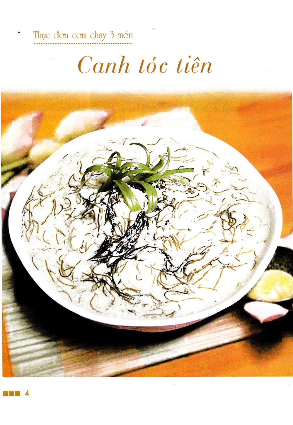 thực đơn cơm chay 3 món