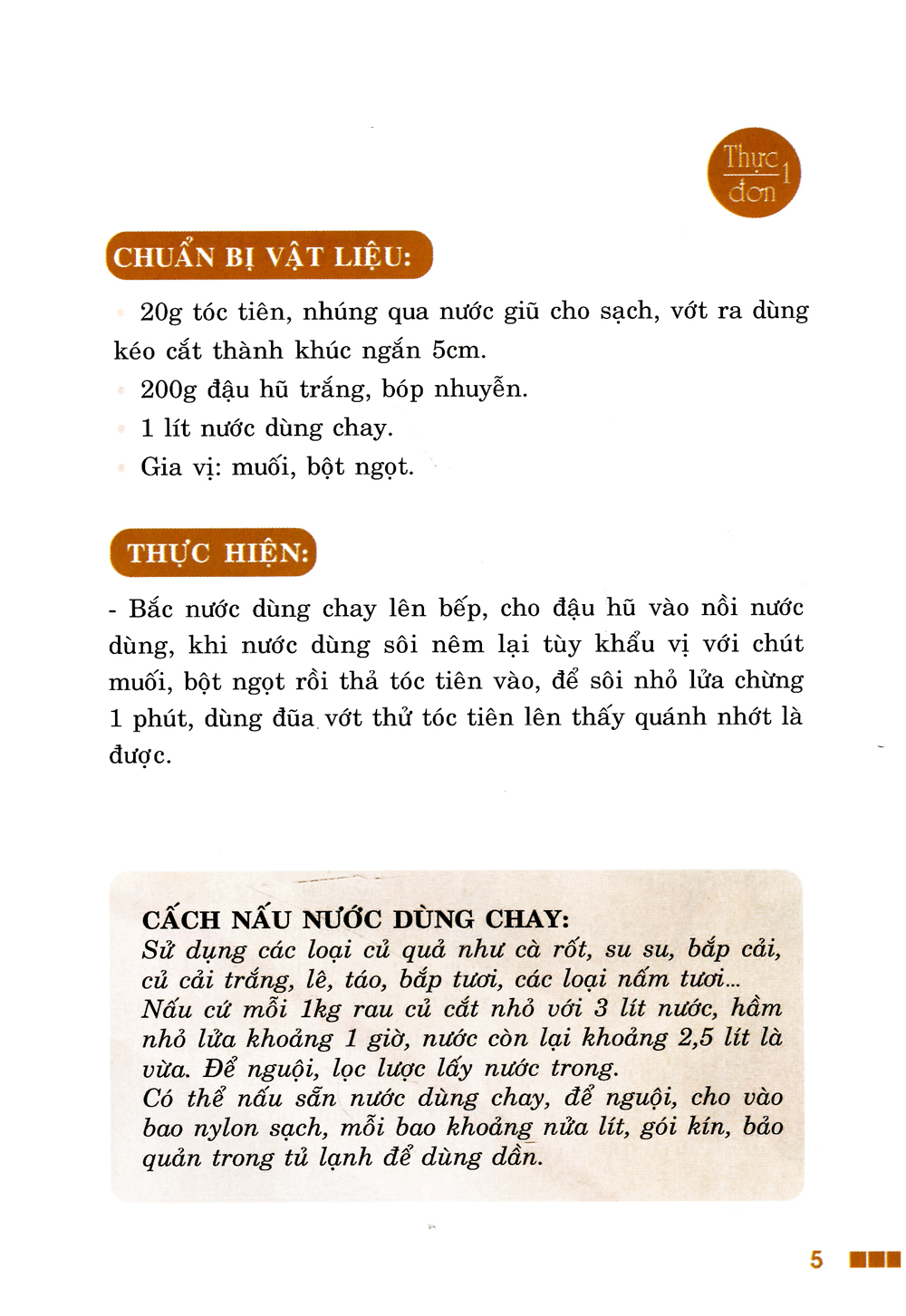 thực đơn cơm chay 3 món