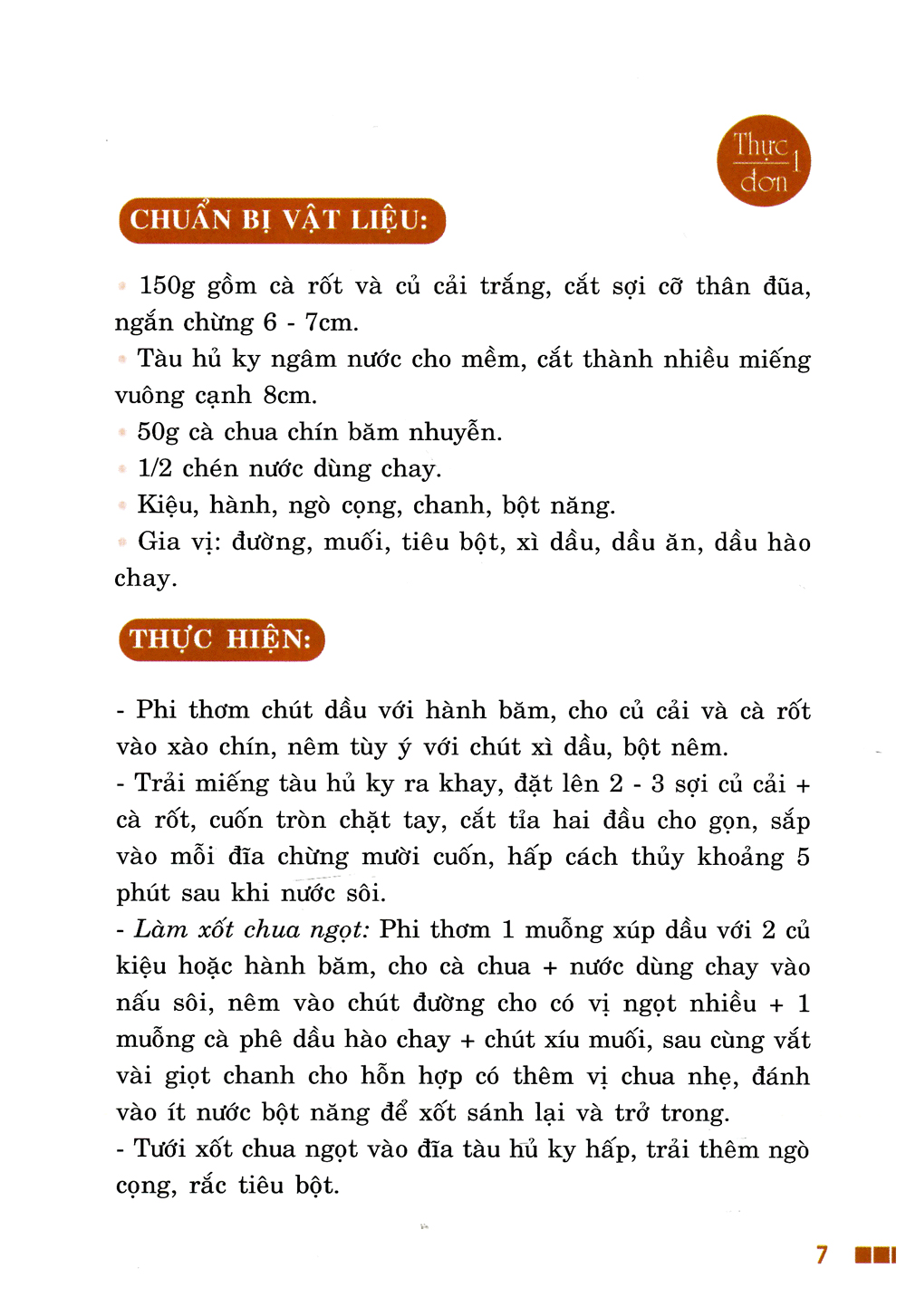 thực đơn cơm chay 3 món