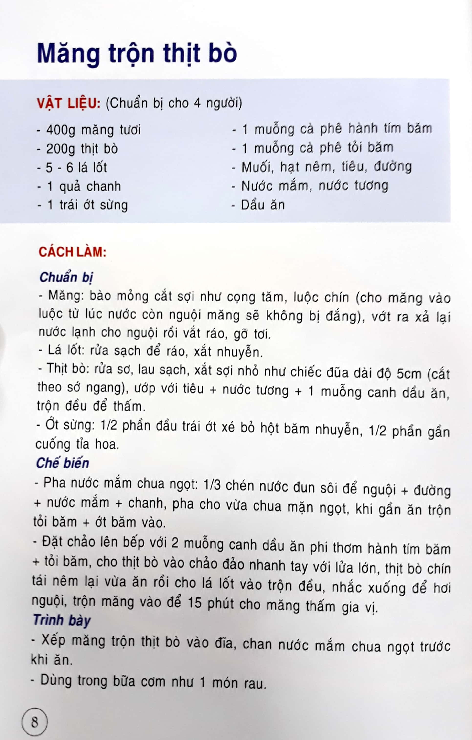 thực đơn cơm gia đình 3 món miền trung (tái bản)