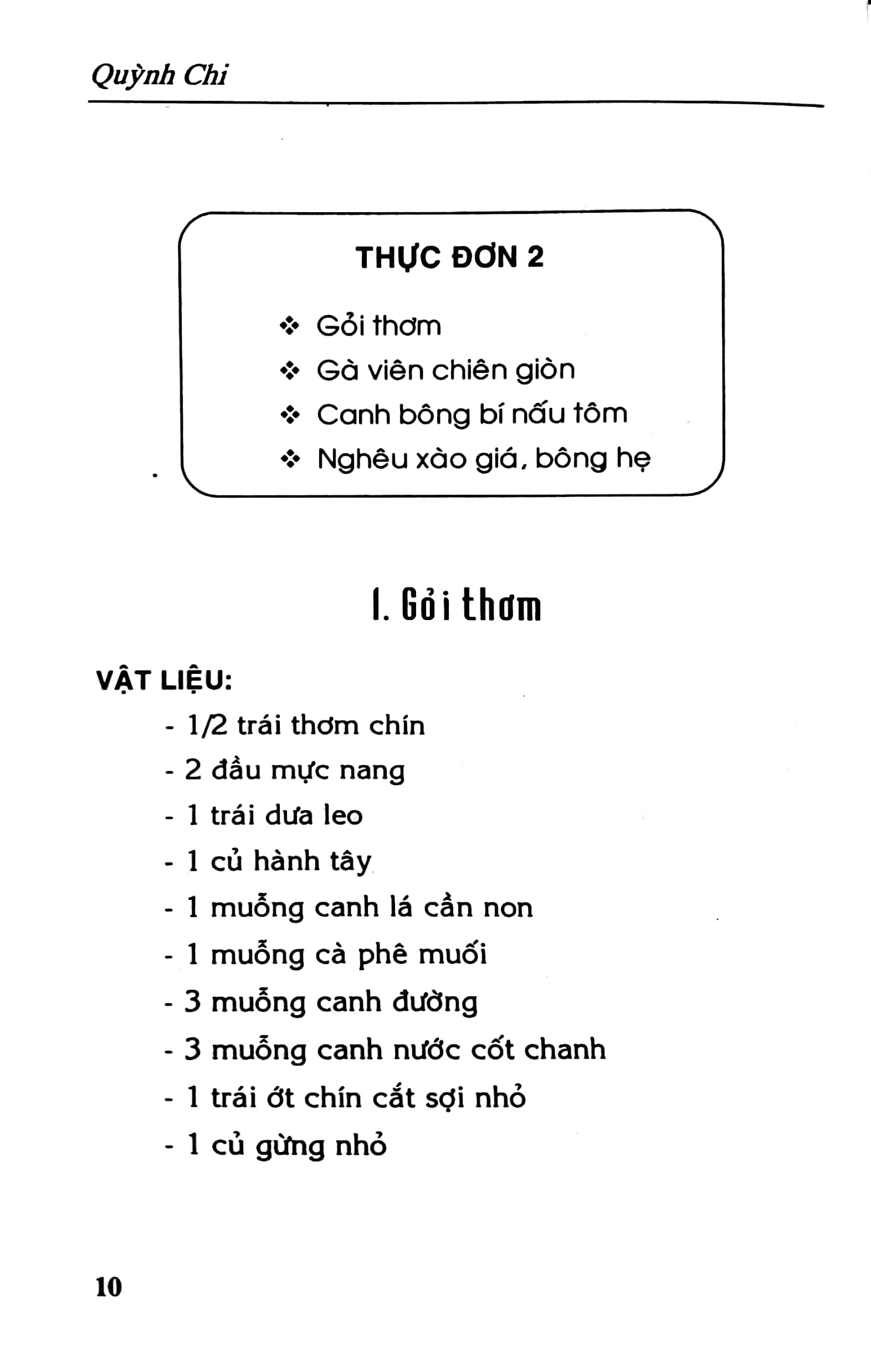 thực đơn cuối tuần