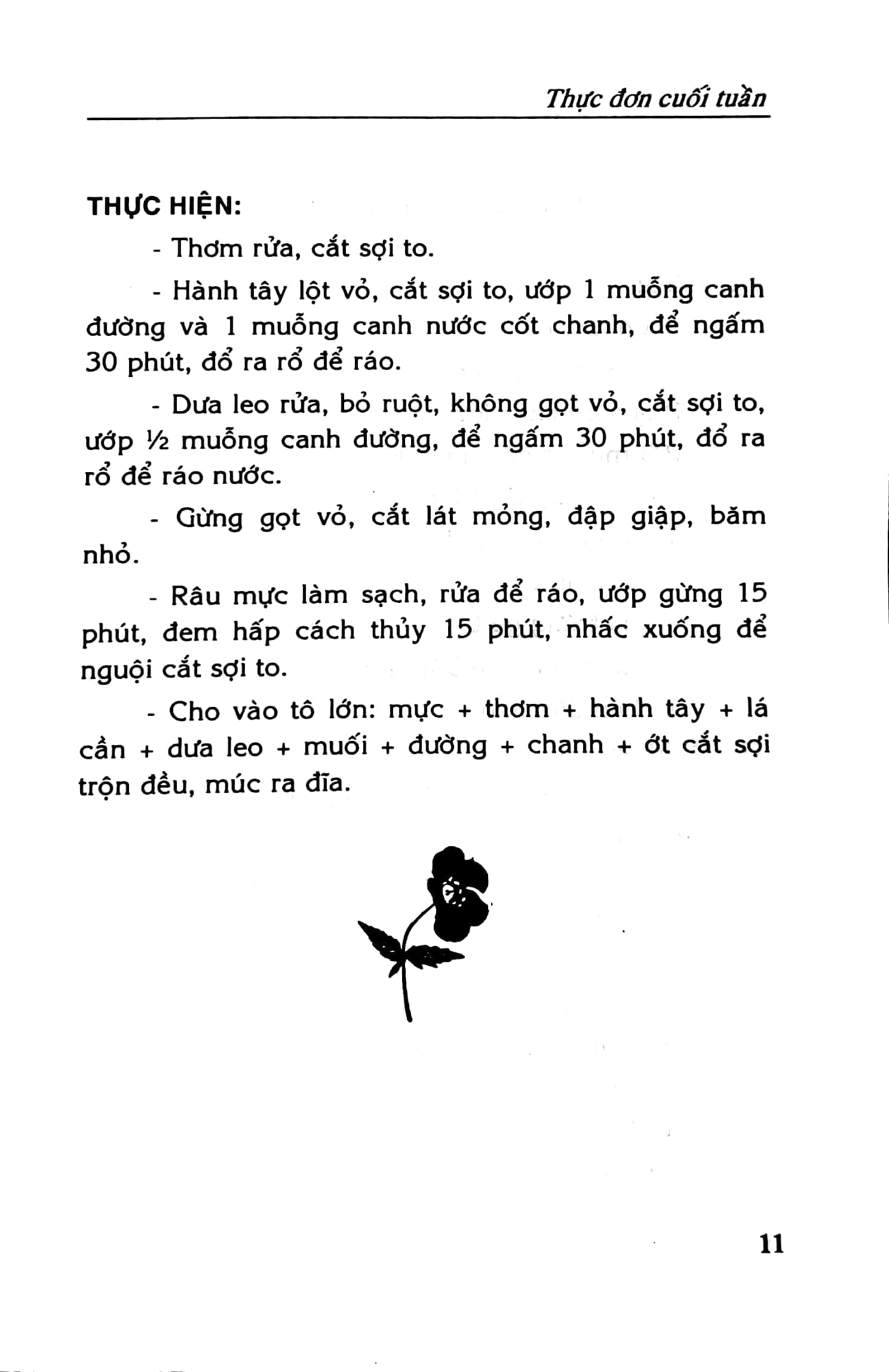 thực đơn cuối tuần