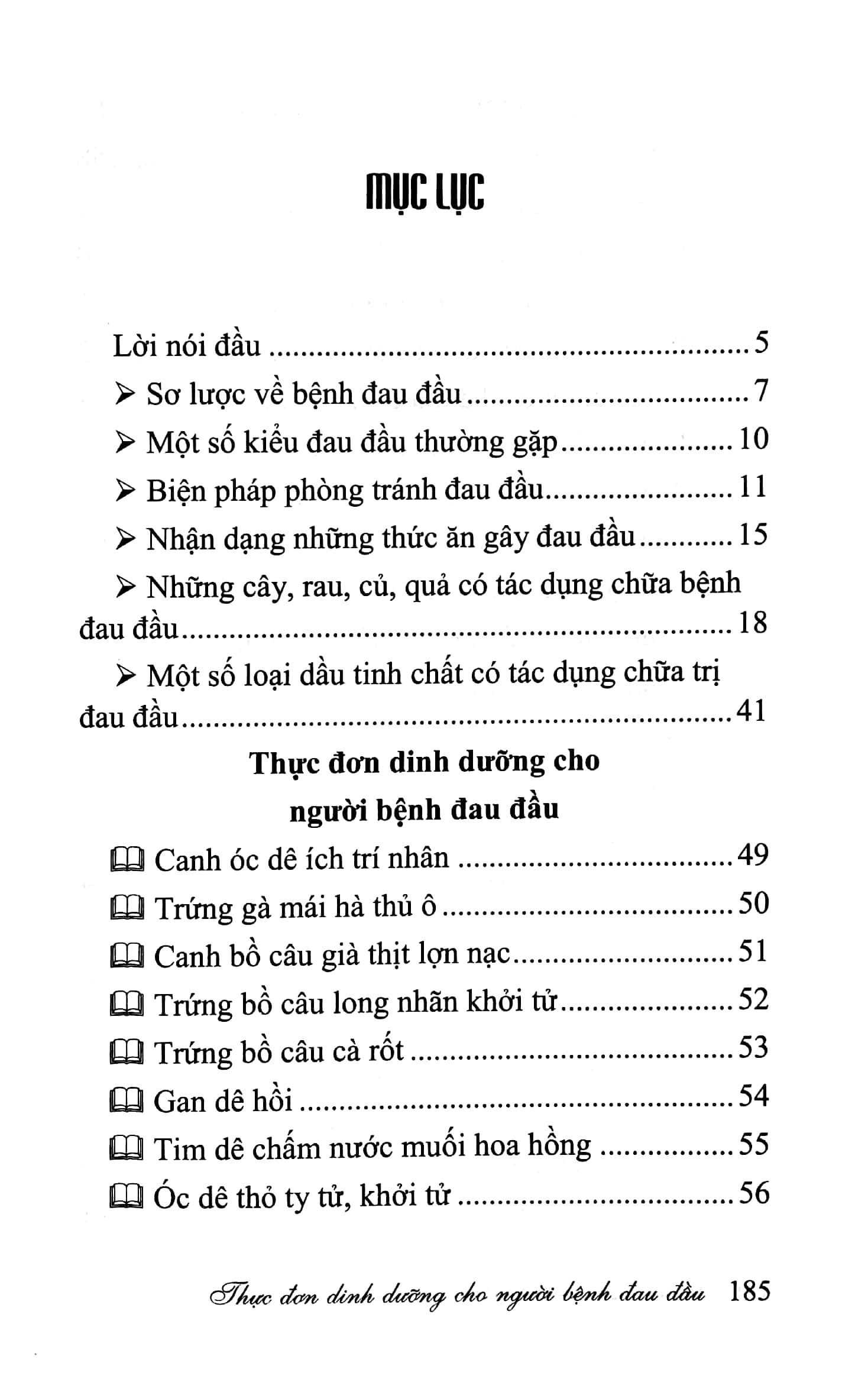 thực đơn dinh dưỡng cho người bệnh đau đầu