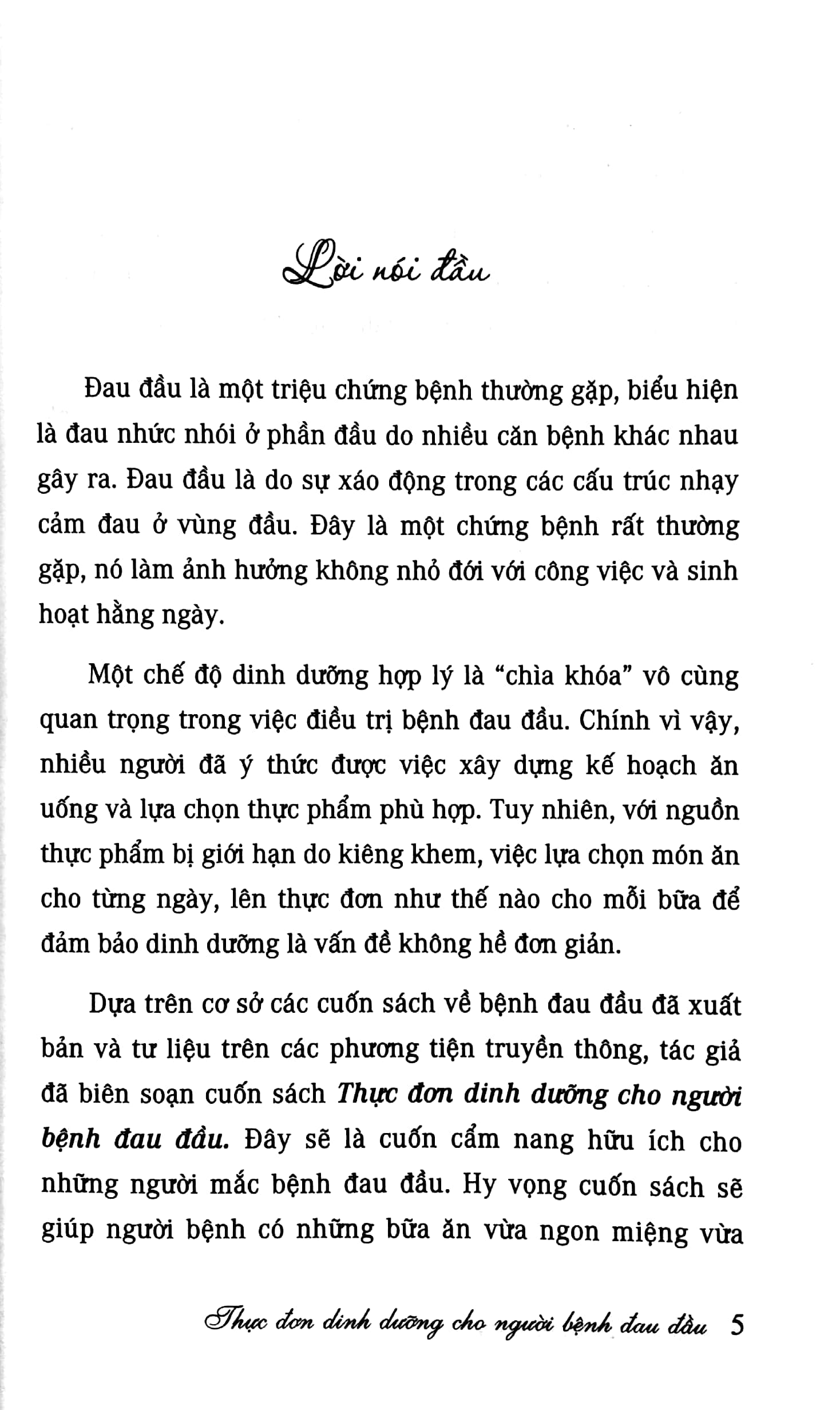 thực đơn dinh dưỡng cho người bệnh đau đầu