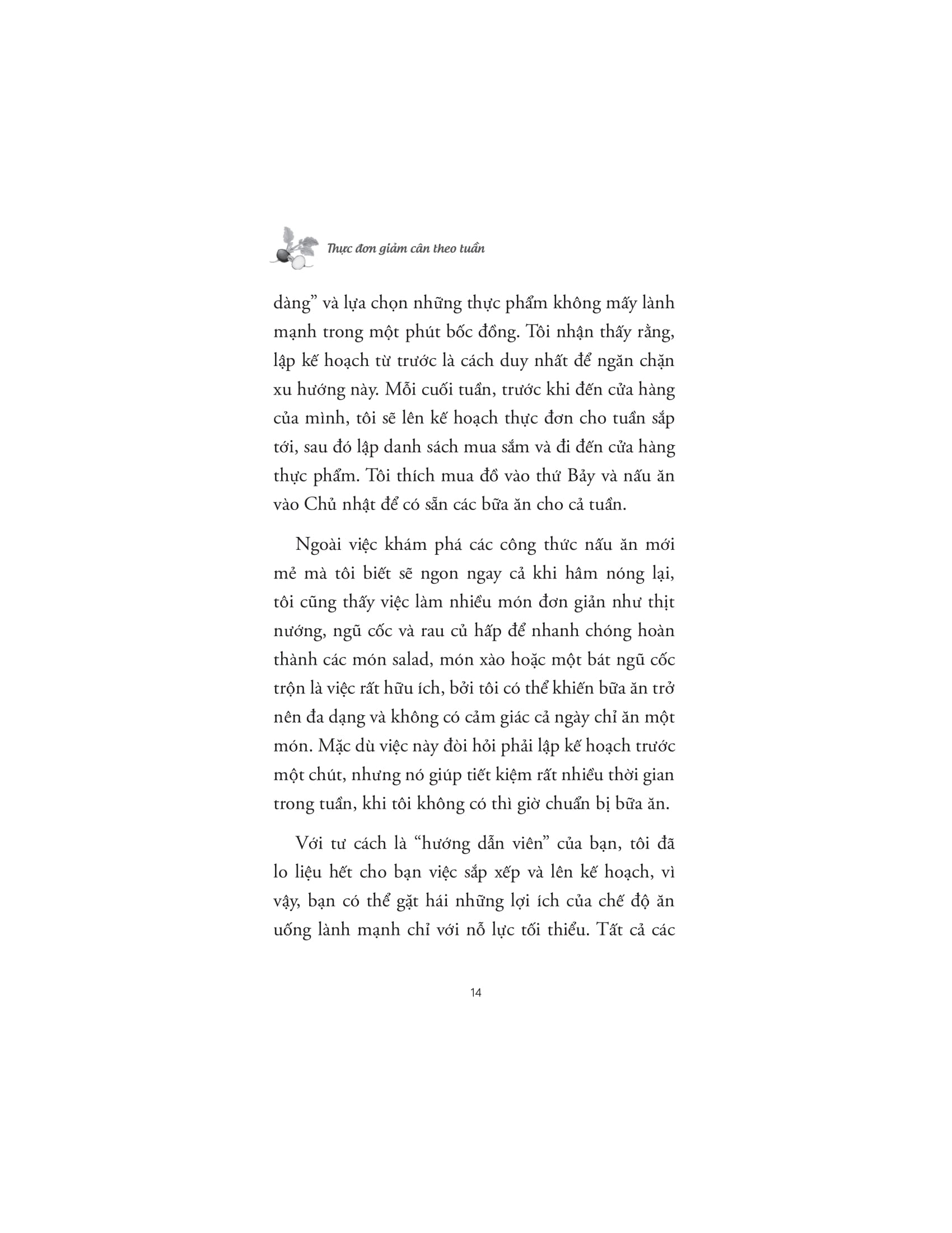 thực đơn giảm cân theo tuần