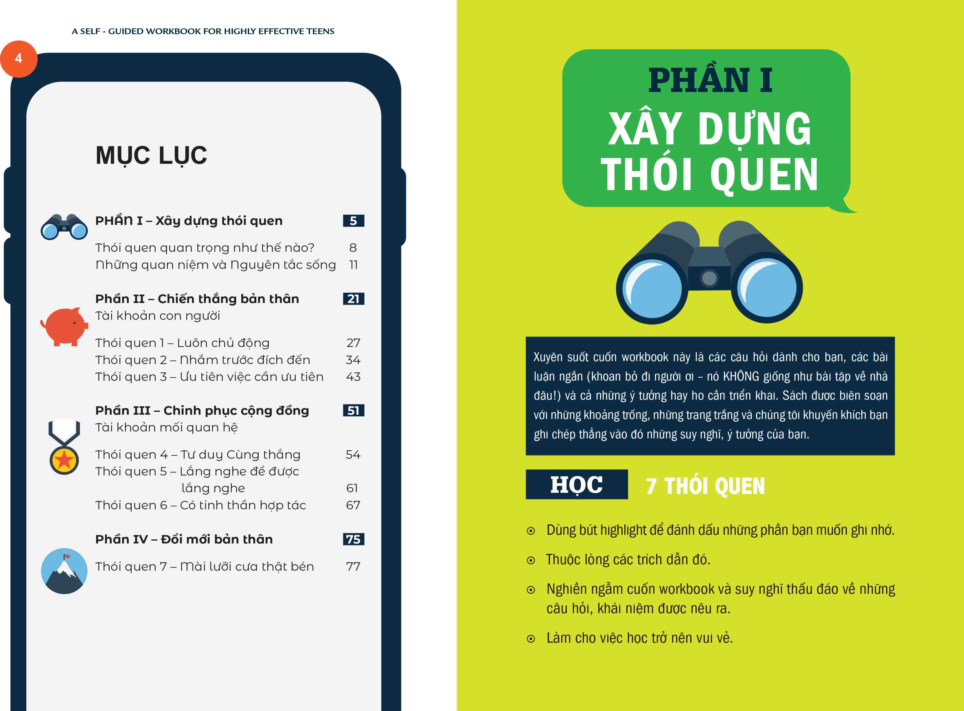 thực hành 7 thói quen của bạn trẻ thành đạt