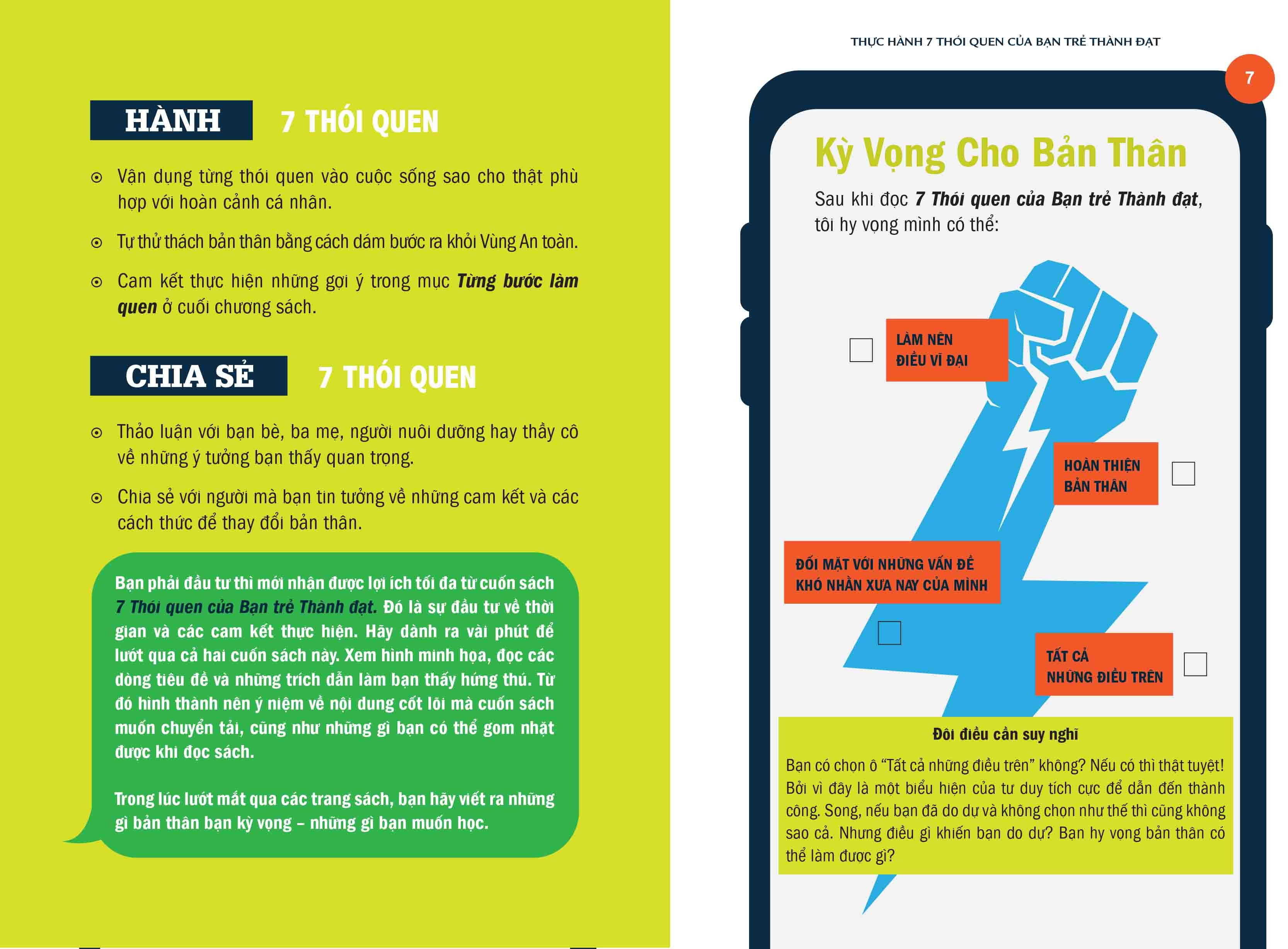 thực hành 7 thói quen của bạn trẻ thành đạt