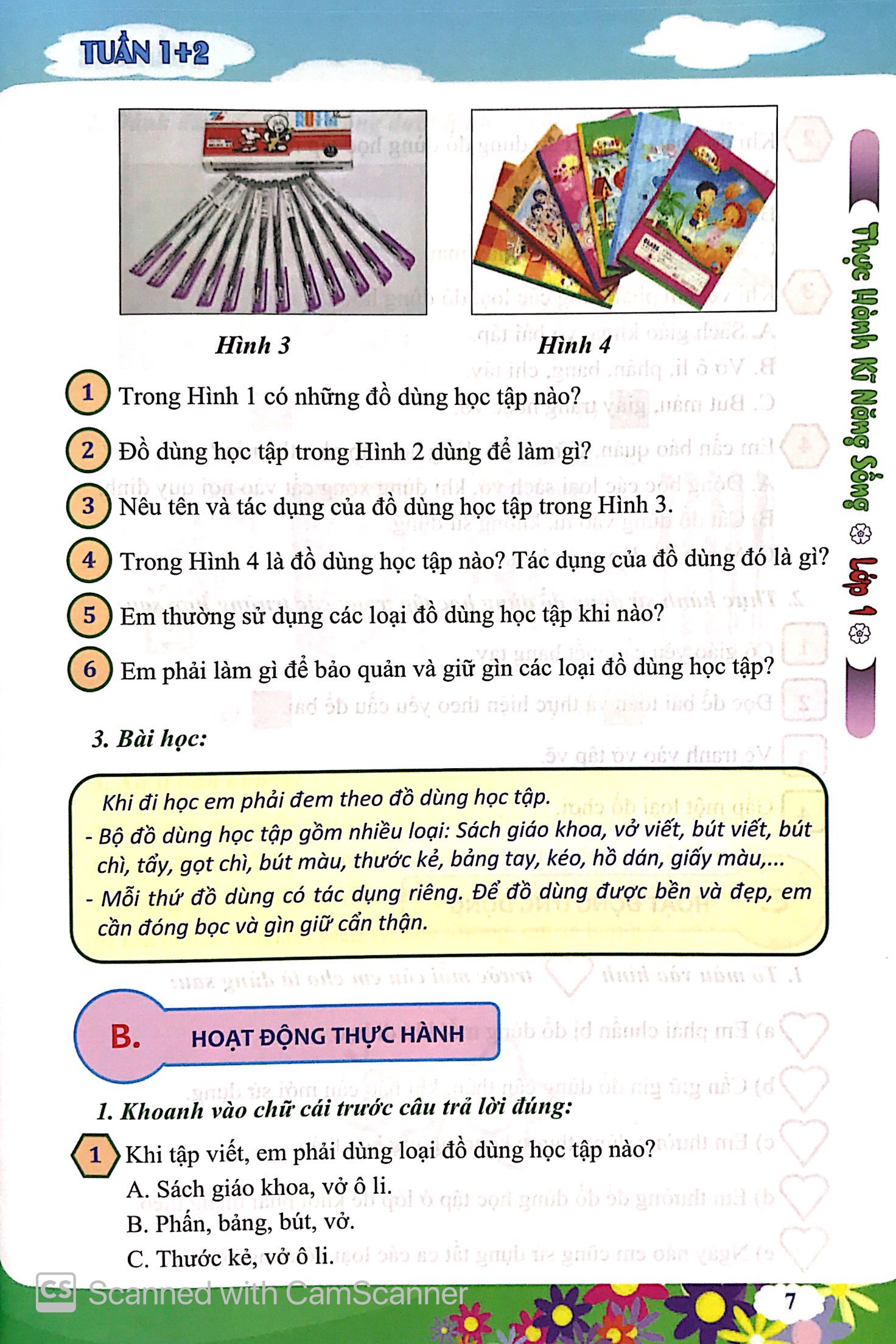 thực hành kỹ năng sống - lớp 1