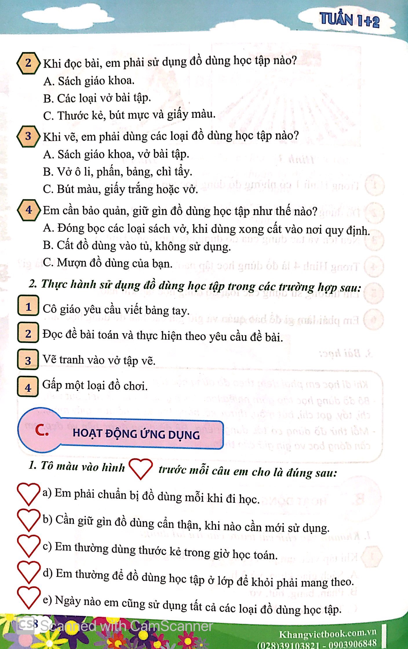 thực hành kỹ năng sống - lớp 1