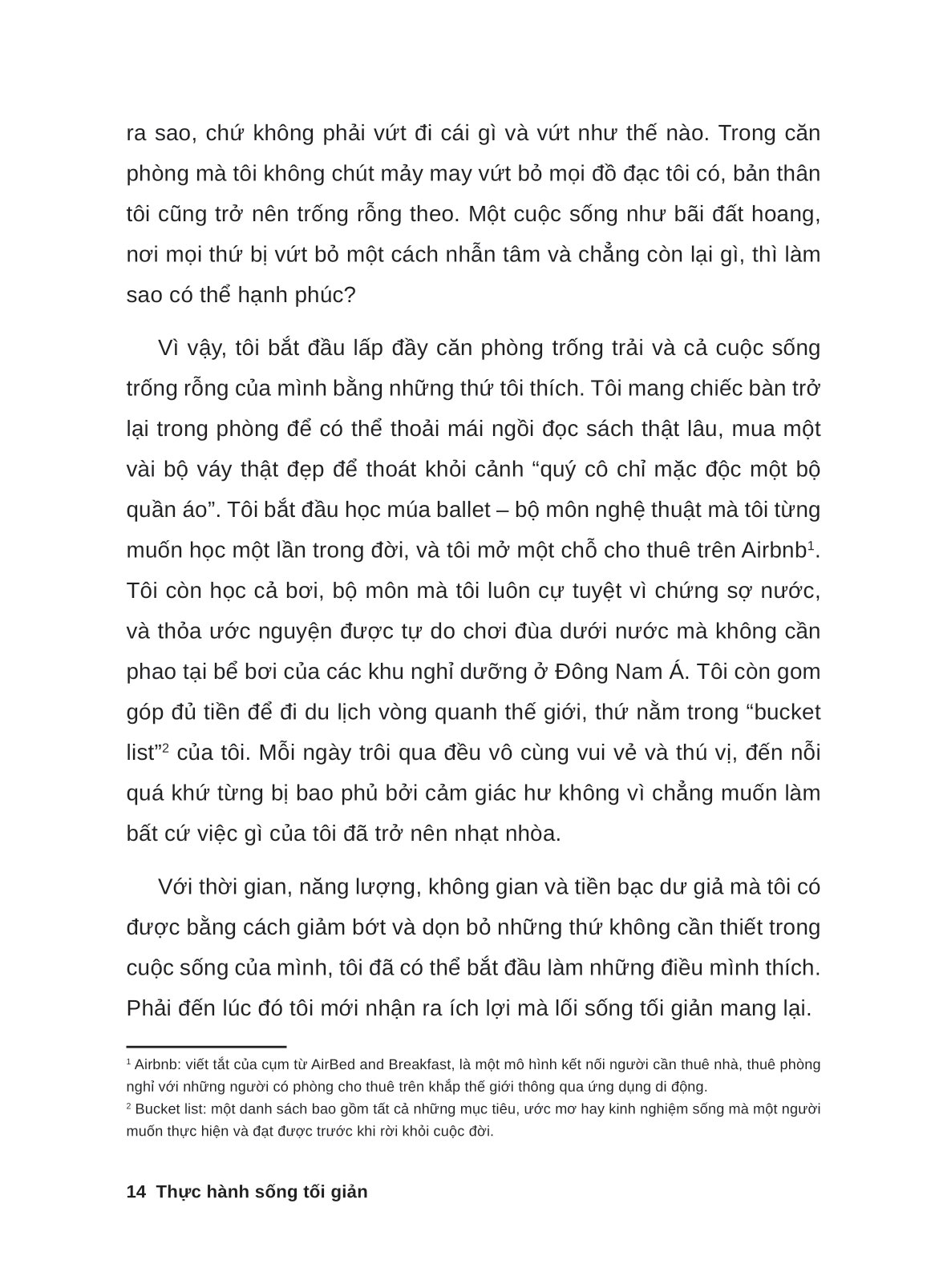 thực hành sống tối giản