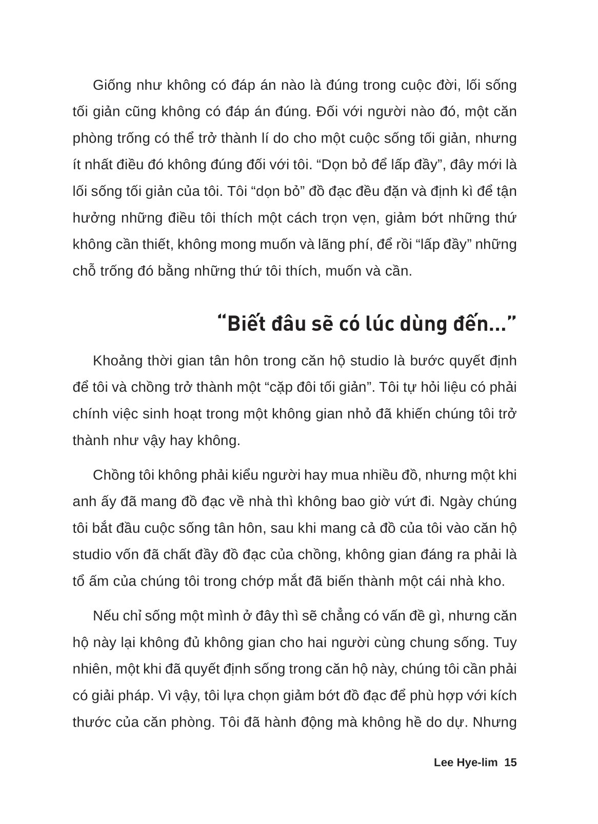 thực hành sống tối giản