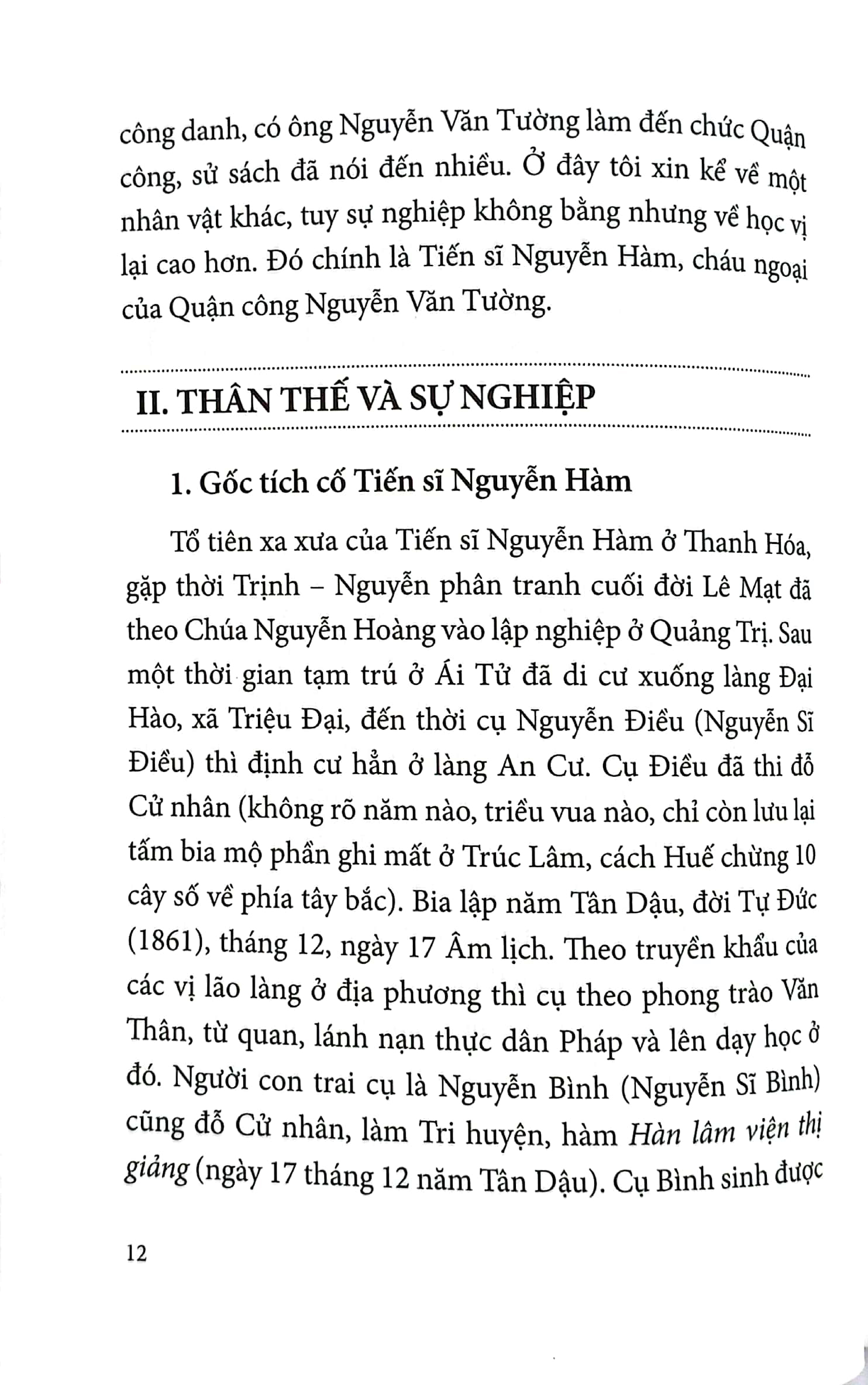 tiến sĩ nguyễn hàm - thời thế, thân thế và gia đình