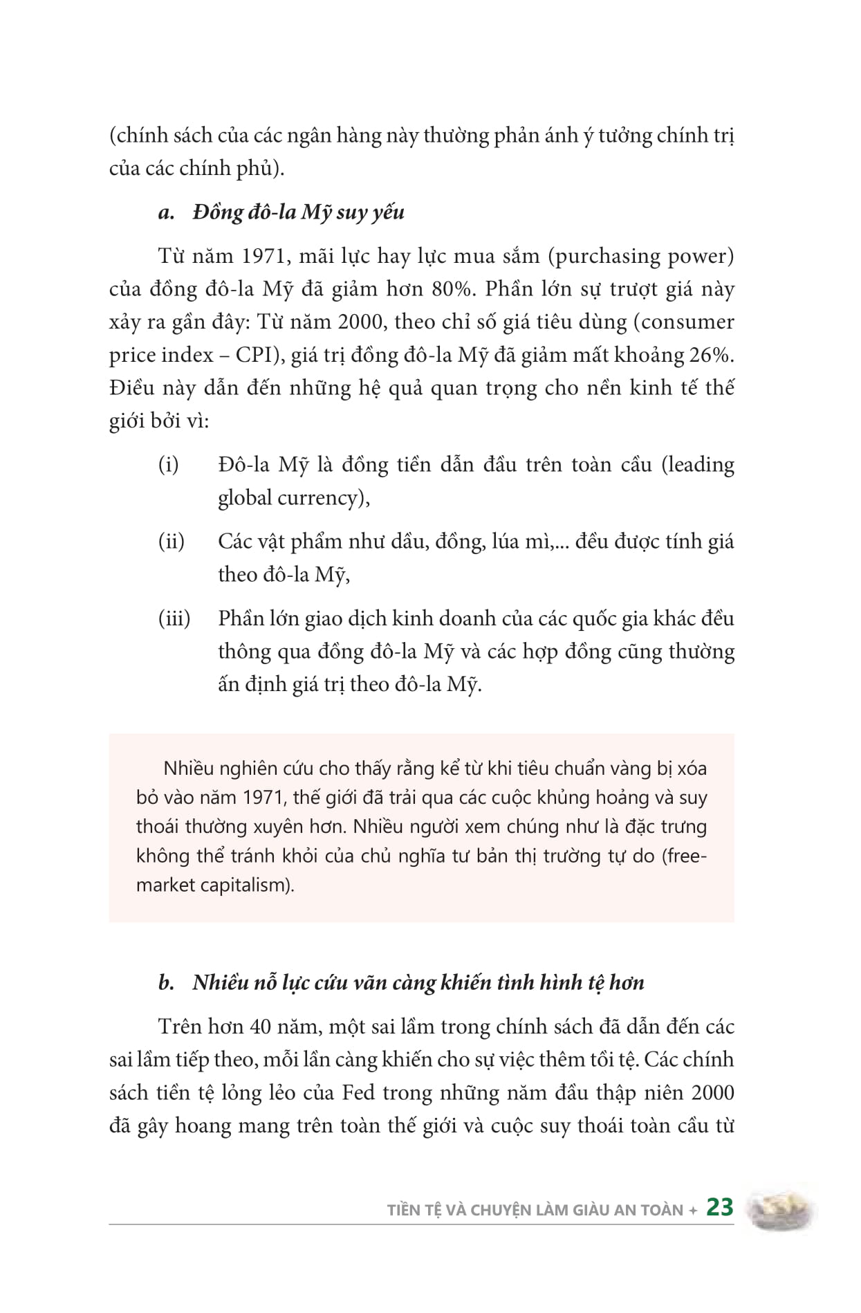 tiền tệ và chuyện làm giàu an toàn