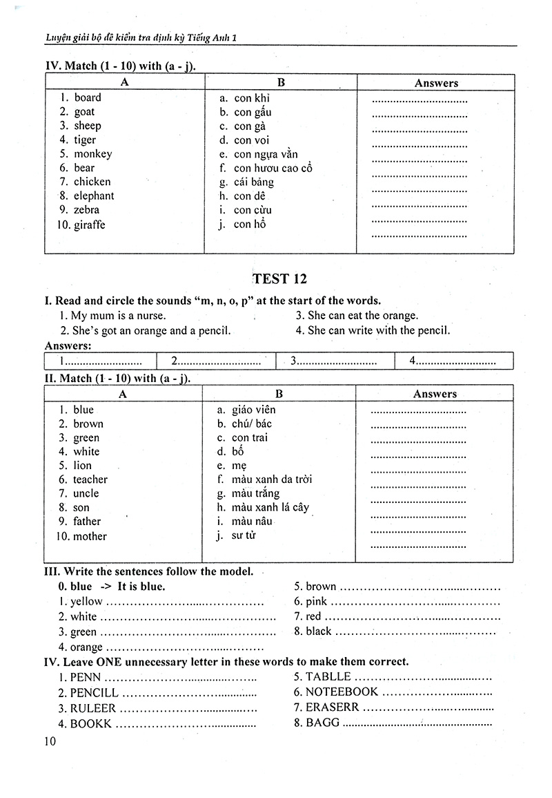 tiếng anh 1-luyện giải bộ đề kiểm tra định kỳ