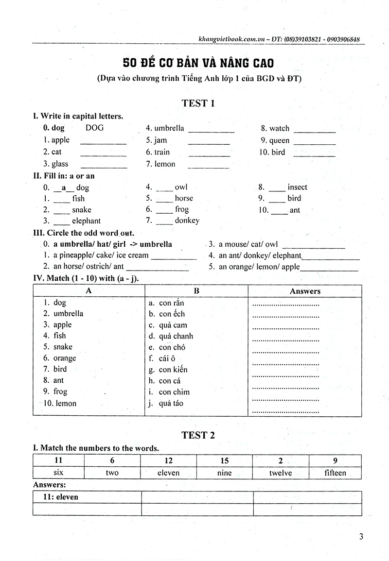 tiếng anh 1-luyện giải bộ đề kiểm tra định kỳ