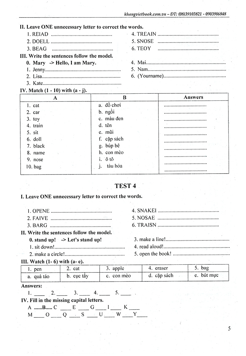 tiếng anh 1-luyện giải bộ đề kiểm tra định kỳ