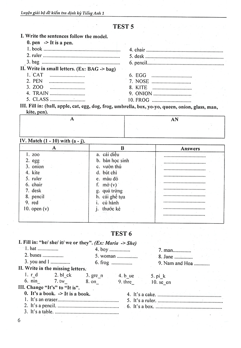 tiếng anh 1-luyện giải bộ đề kiểm tra định kỳ
