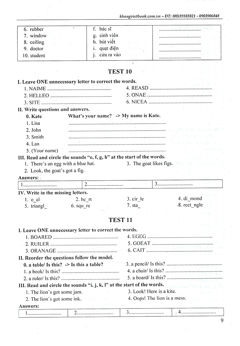 tiếng anh 1-luyện giải bộ đề kiểm tra định kỳ