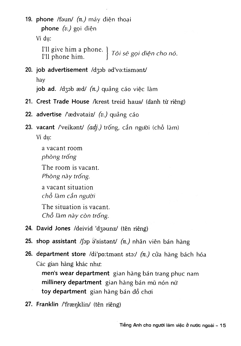 tiếng anh cho người làm việc ở nước ngoài