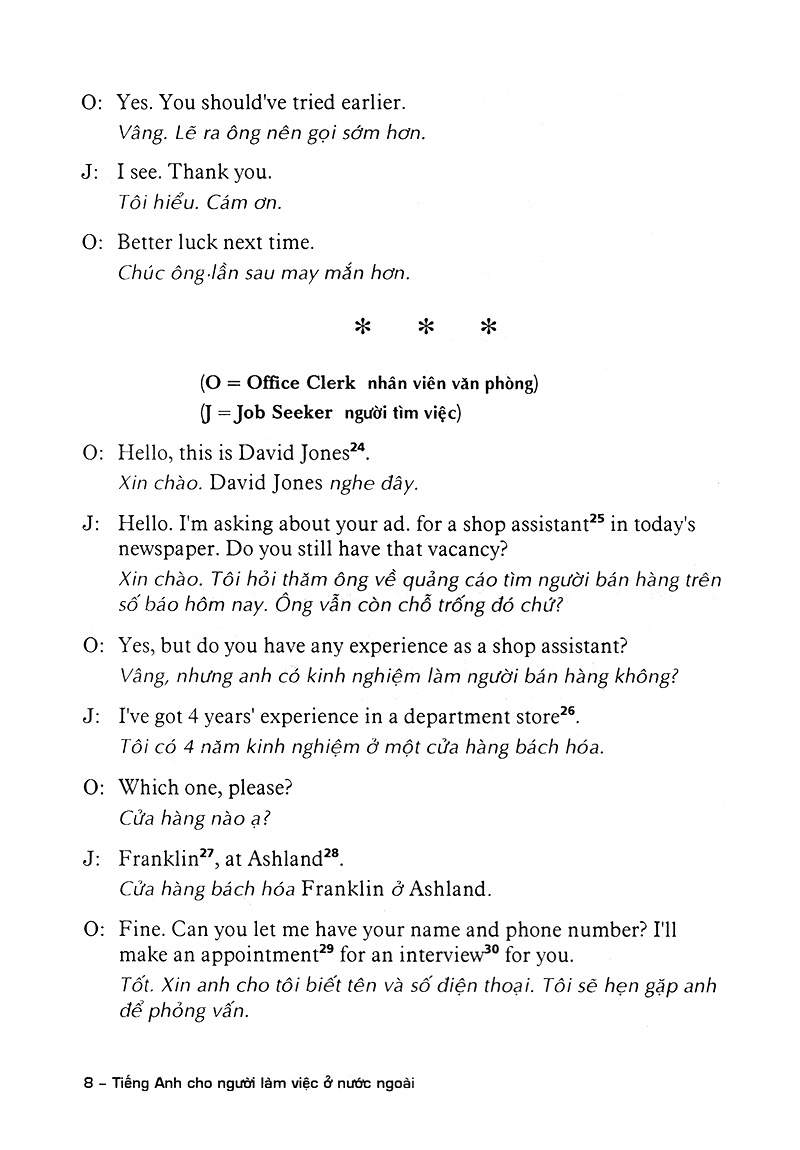 tiếng anh cho người làm việc ở nước ngoài