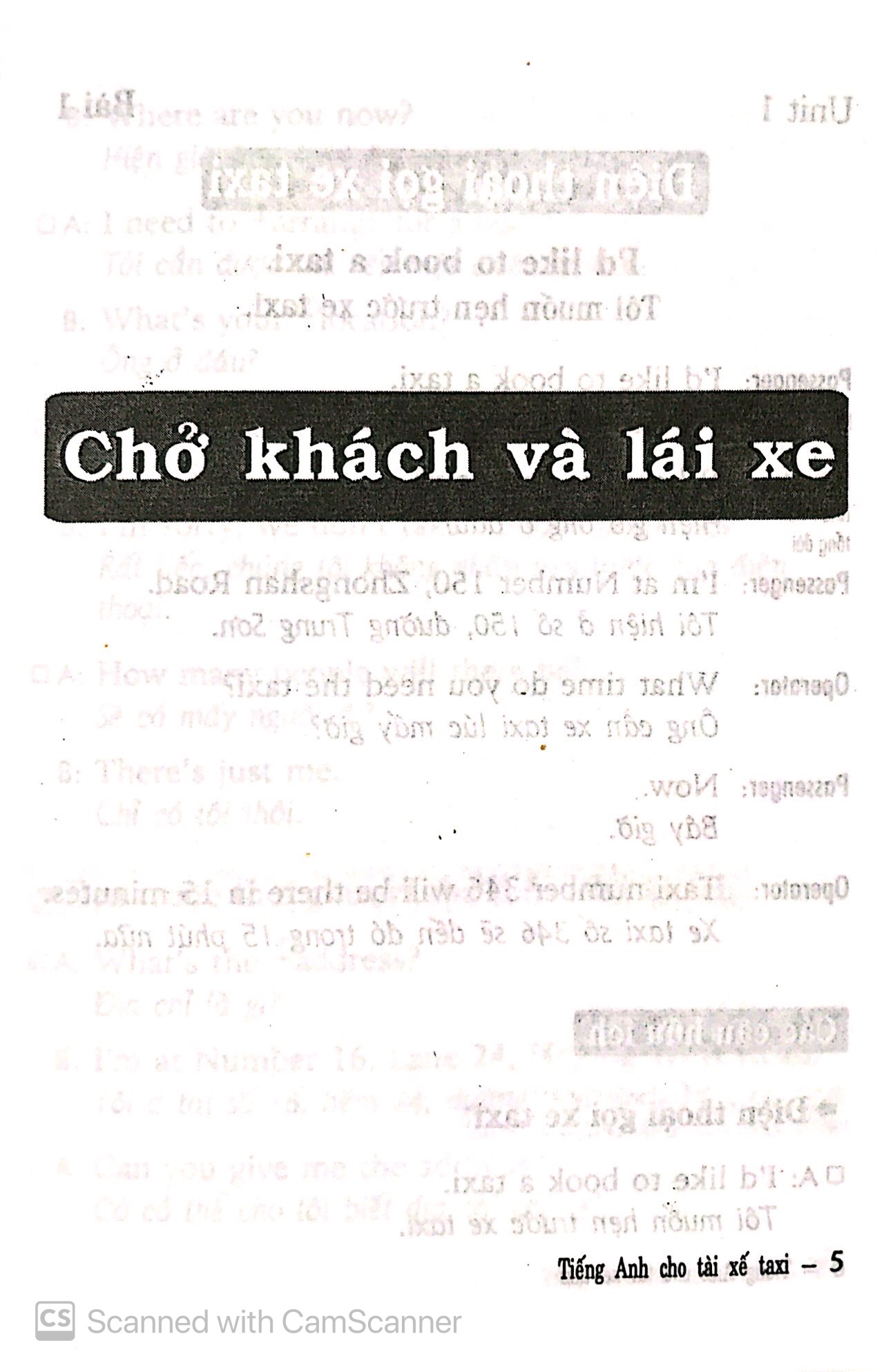 tiếng anh cho tài xế taxi