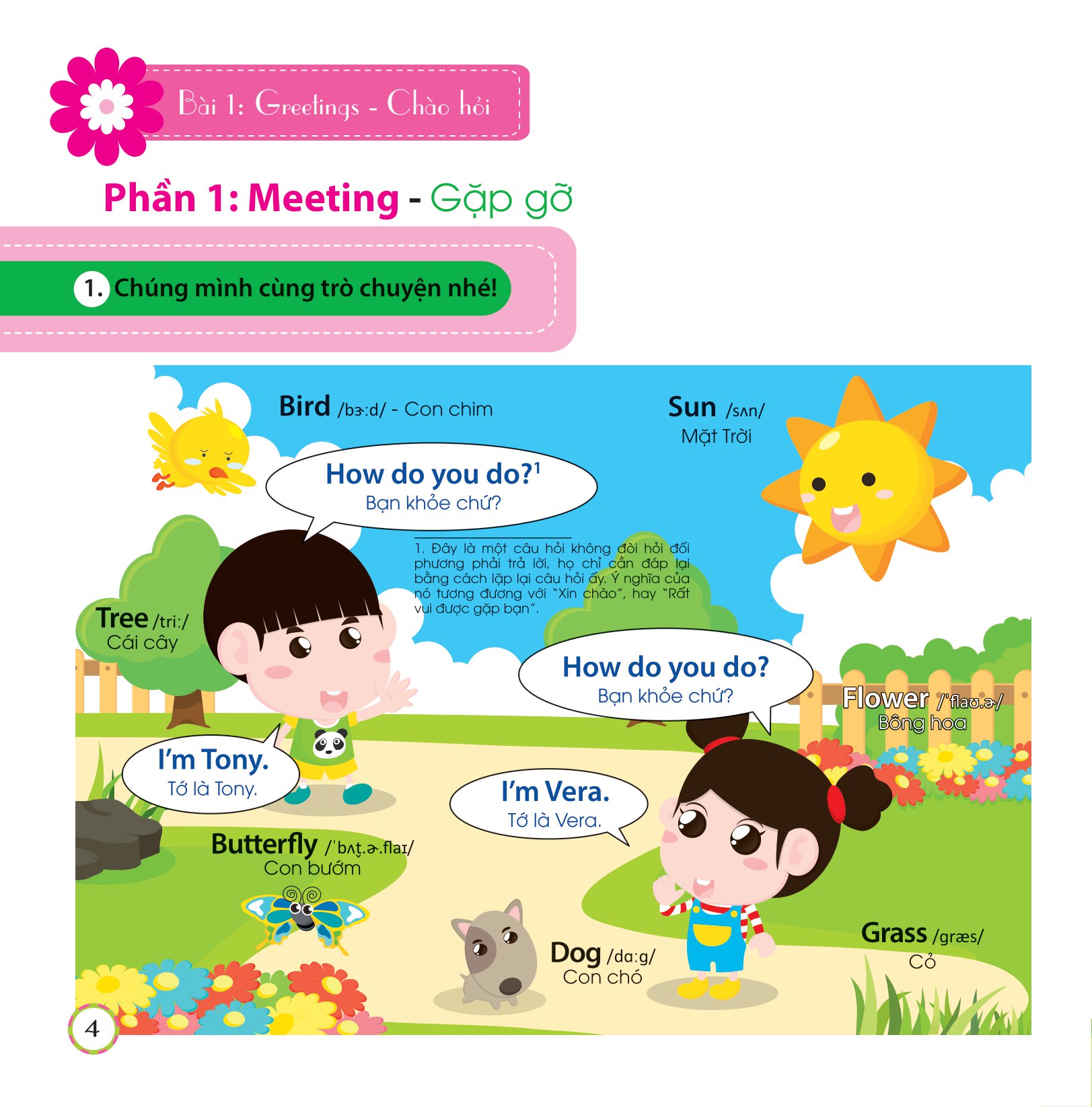 tiếng anh cơ bản cho trẻ em - các mẫu câu giao tiếp - how do you do? - bạn có khỏe không?