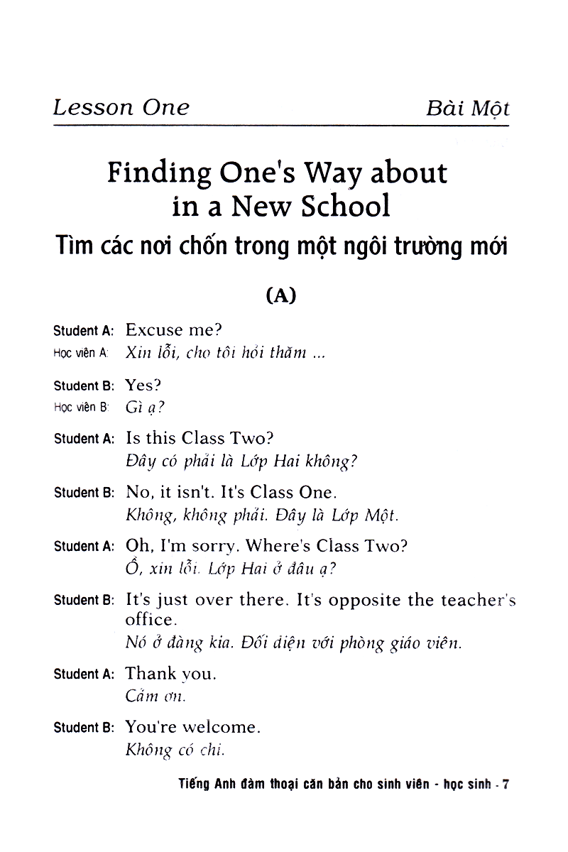 tiếng anh đàm thoại căn bản cho sinh viên học sinh