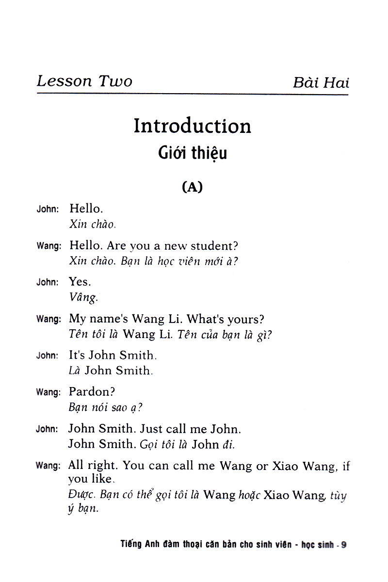 tiếng anh đàm thoại căn bản cho sinh viên học sinh
