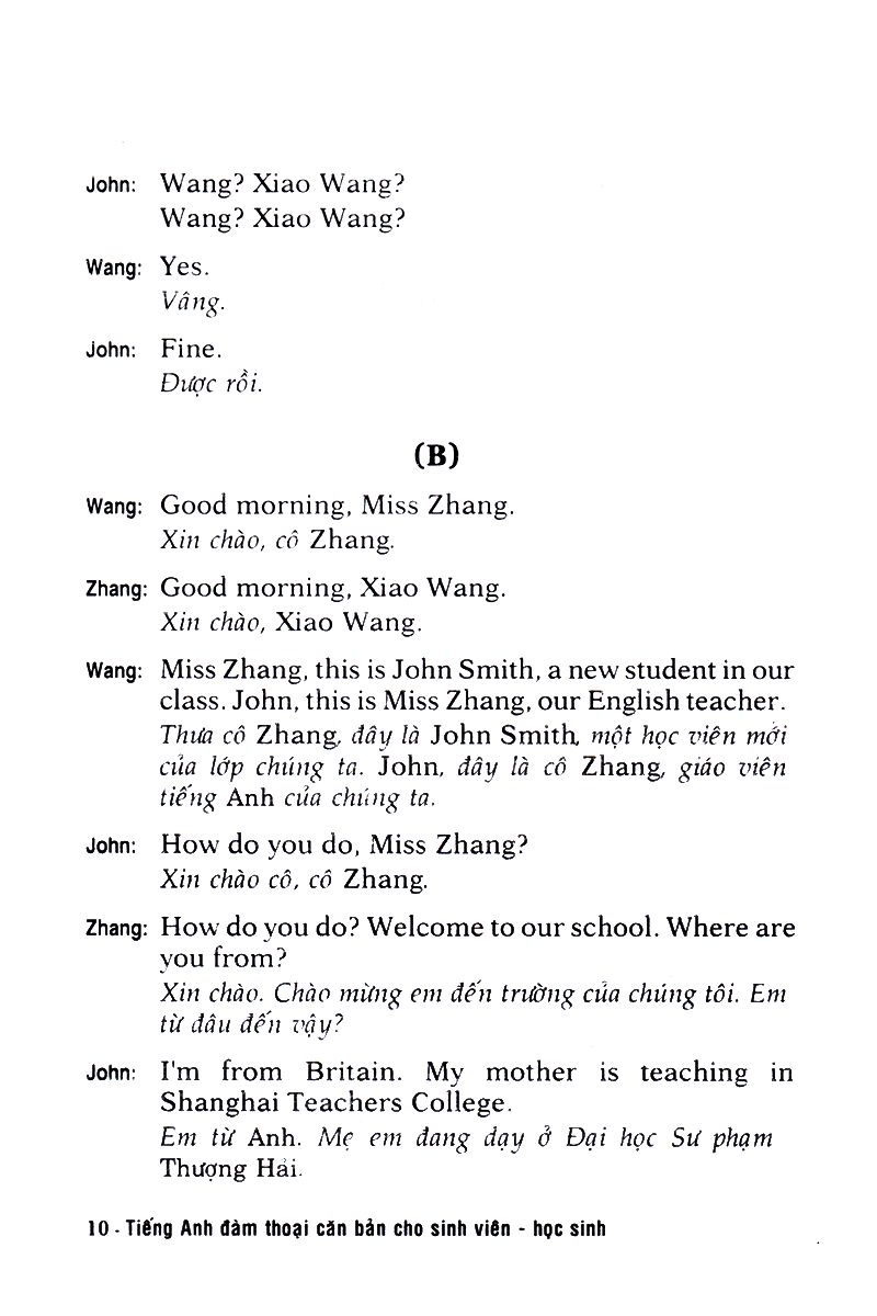 tiếng anh đàm thoại căn bản cho sinh viên học sinh