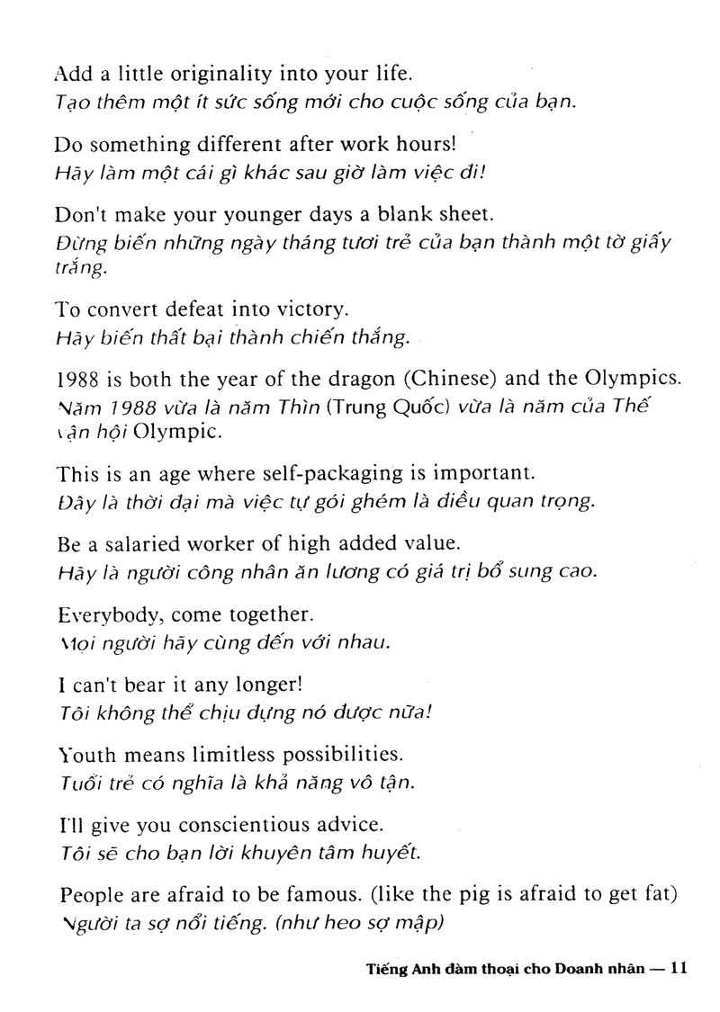 tiếng anh đàm thoại cho doanh nhân