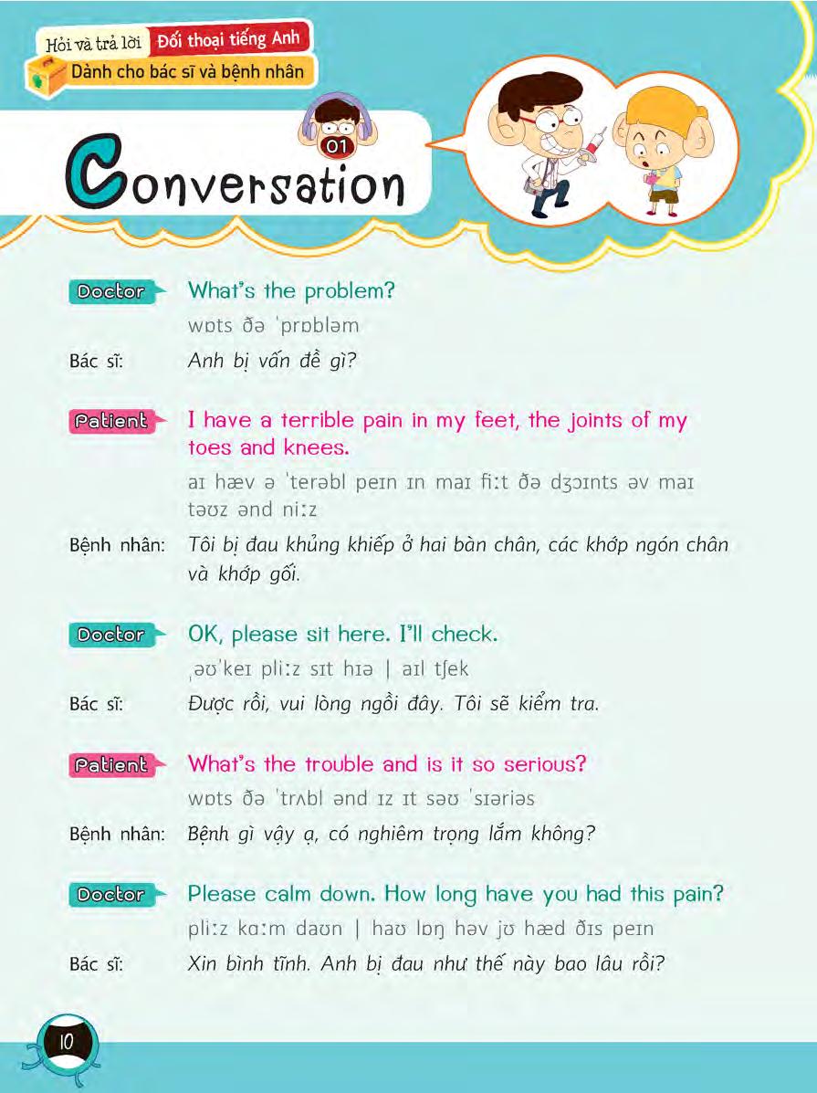 tiếng anh giao tiếp dành cho bác sĩ và bệnh nhân
