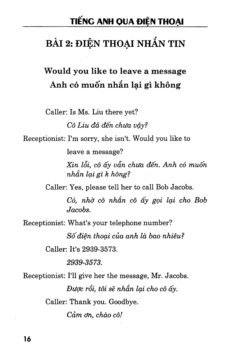 tiếng anh qua điện thoại - kèm cd