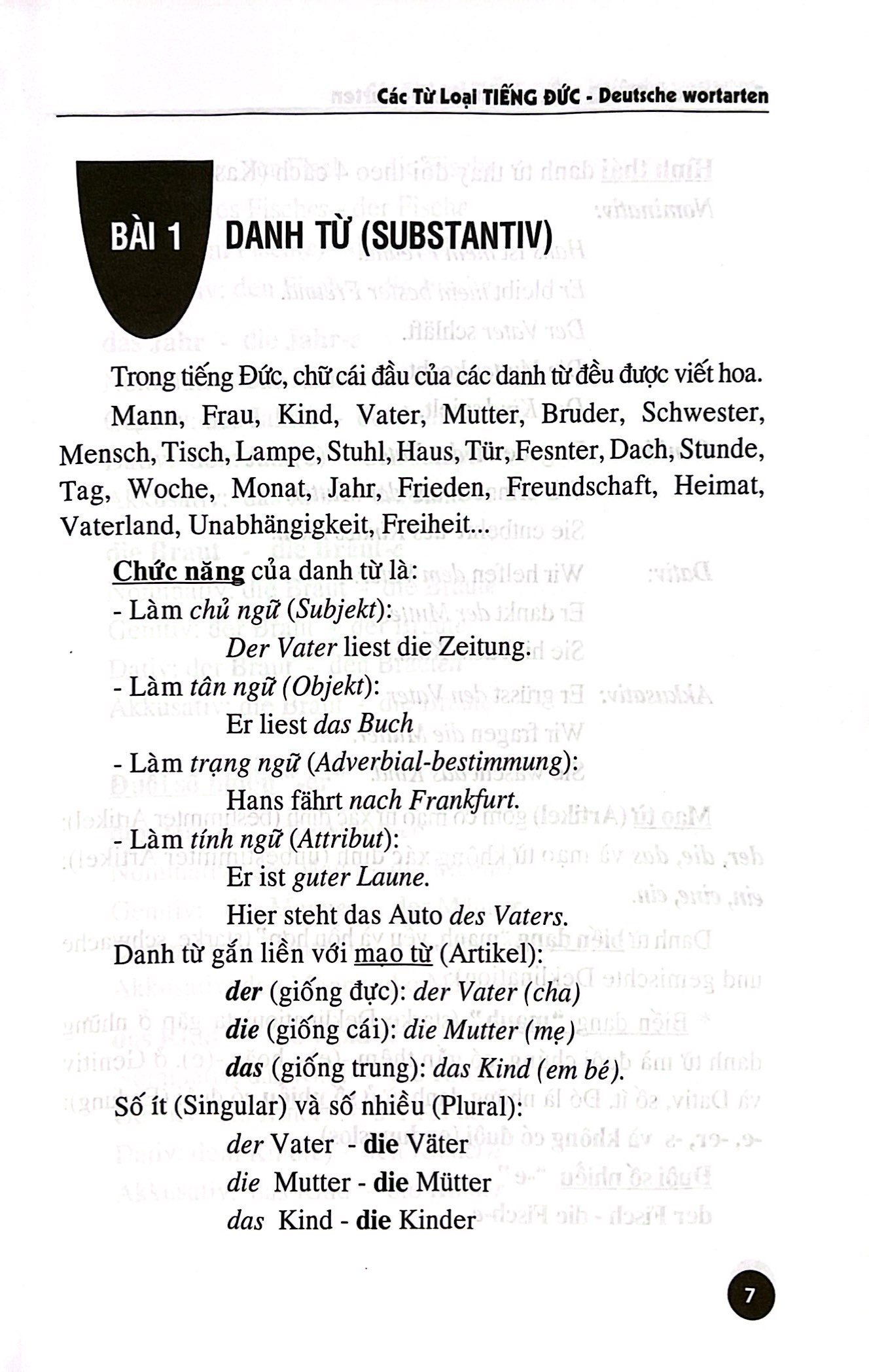 tiếng đức dành cho người việt - các từ loại tiếng đức (tái bản 2024)