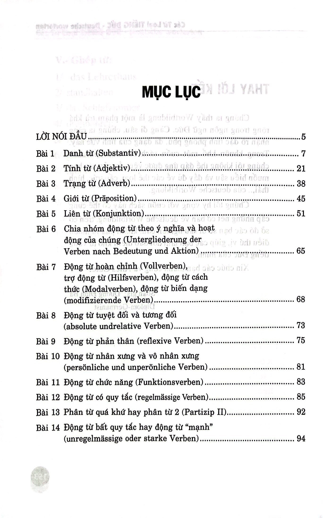 tiếng đức dành cho người việt - các từ loại tiếng đức (tái bản 2024)