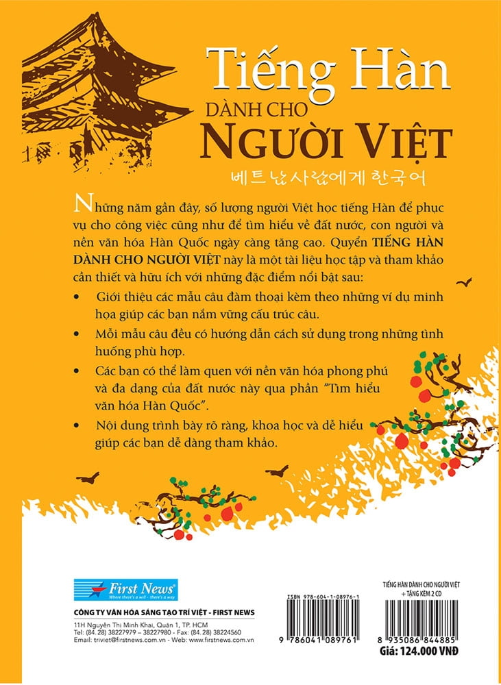 tiếng hàn dành cho người việt (tặng kèm 2cd) (tái bản 2018)