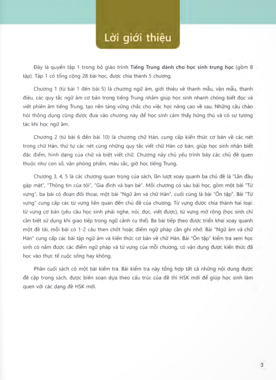 tiếng trung dành cho học sinh trung học - tập 1