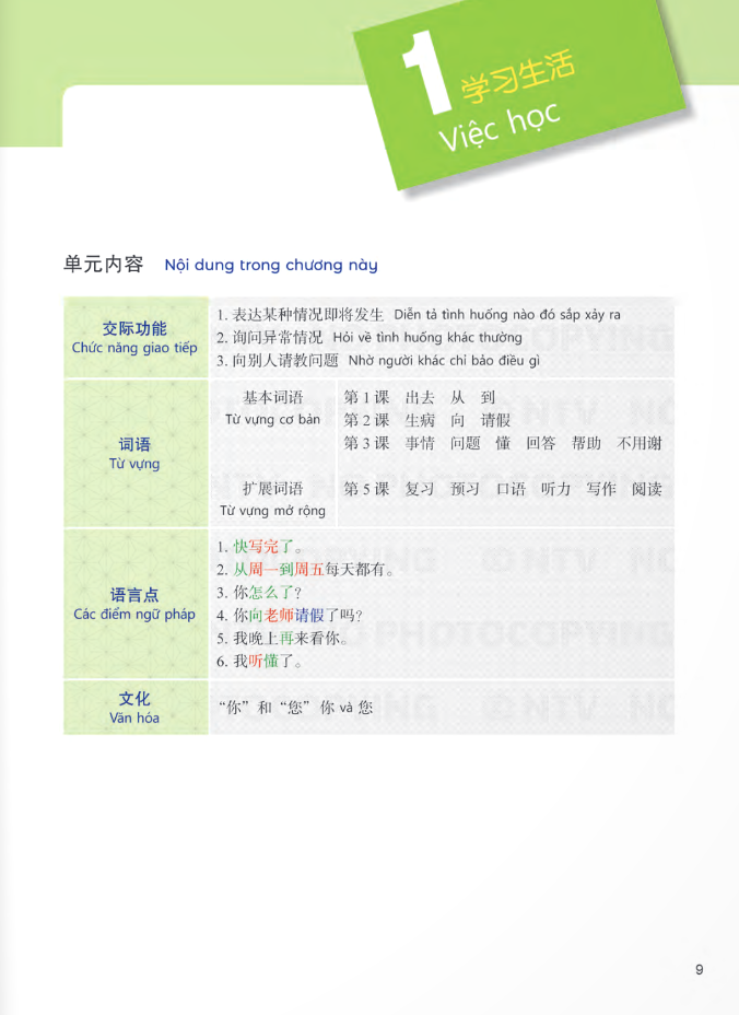 tiếng trung dành cho học sinh trung học - tập 6