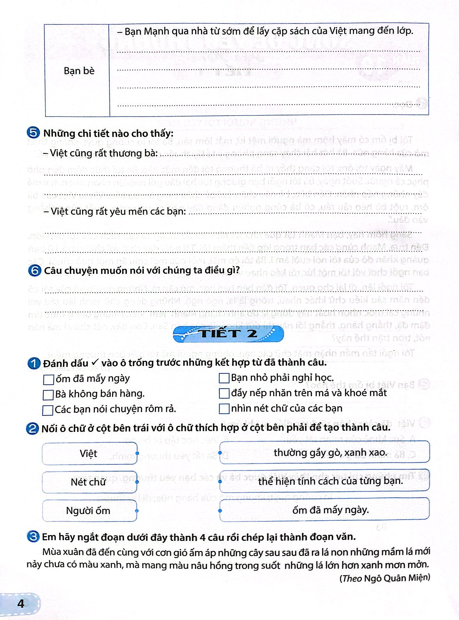 tiếng việt 4 - tập 2 (kết nối) (dành cho buổi học thứ hai)