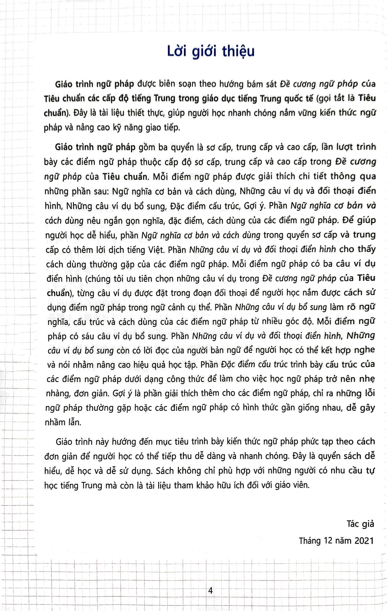 tiêu chuẩn các cấp độ tiếng trung trong giáo dục tiếng trung quốc tế - giáo trình ngữ pháp - sơ cấp
