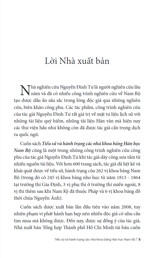 tiểu sử và hành trạng các nhà khoa bảng hán học nam bộ
