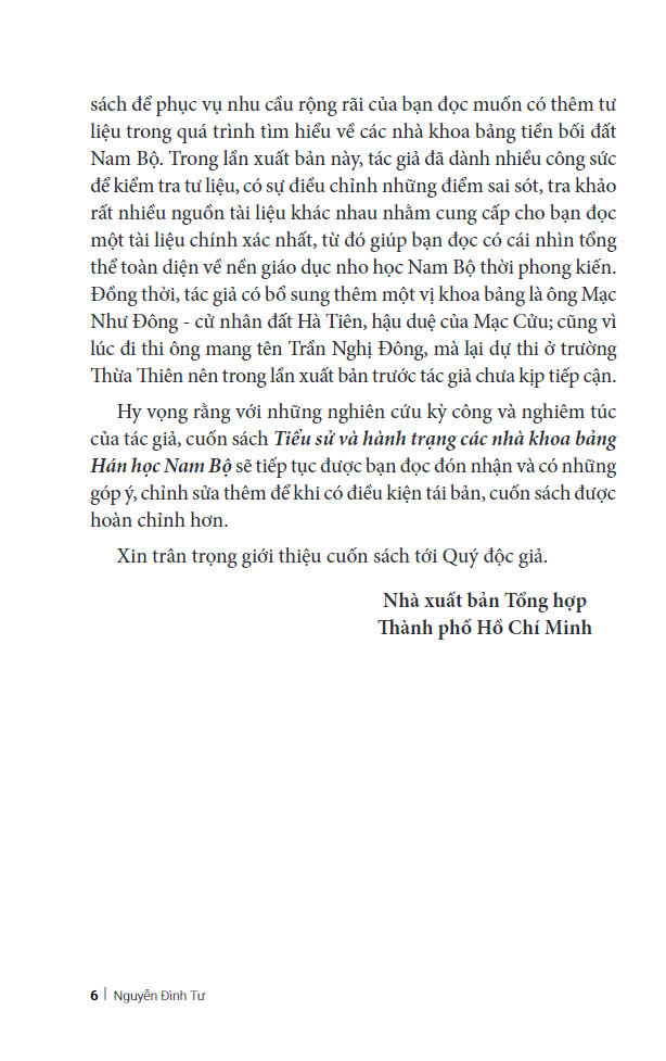 tiểu sử và hành trạng các nhà khoa bảng hán học nam bộ